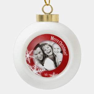 Schneeflocke-Foto-personalisierte Keramik Kugel-Ornament