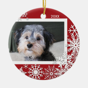 Schneeflocke-Foto-Rahmen für Weihnachten Keramik Ornament