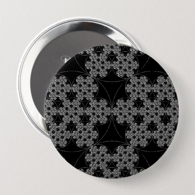 Schneeflocke Fraktal-Muster Button (Vorne & Hinten)