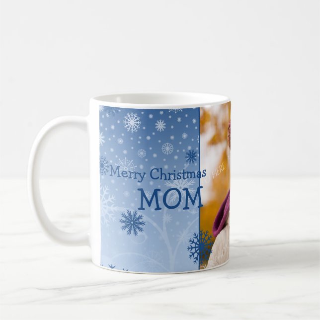 Schneeflocke-frohe Weihnacht-Mama-Tasse Kaffeetasse (Links)