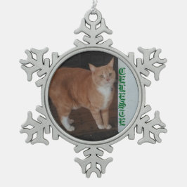 Schneeflocke Gerahmte Katze Ornament
