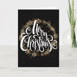 Schneeflocke Goldener Kranz - Weiße frohe Weihnach Karte