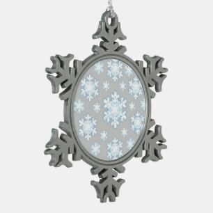 Schneeflocke (grau) schneeflocken Zinn-Ornament