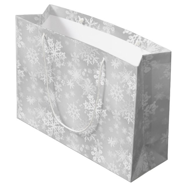 Schneeflocke-große Geschenk-Tasche Große Geschenktüte (Rückseite Schrägansicht)