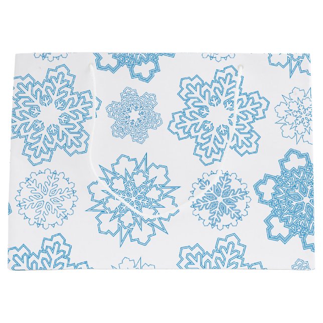 Schneeflocke Große Geschenktüte (Vorderseite)