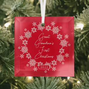 Schneeflocke Große Oma's Erste Weihnachten Ornament Aus Glas