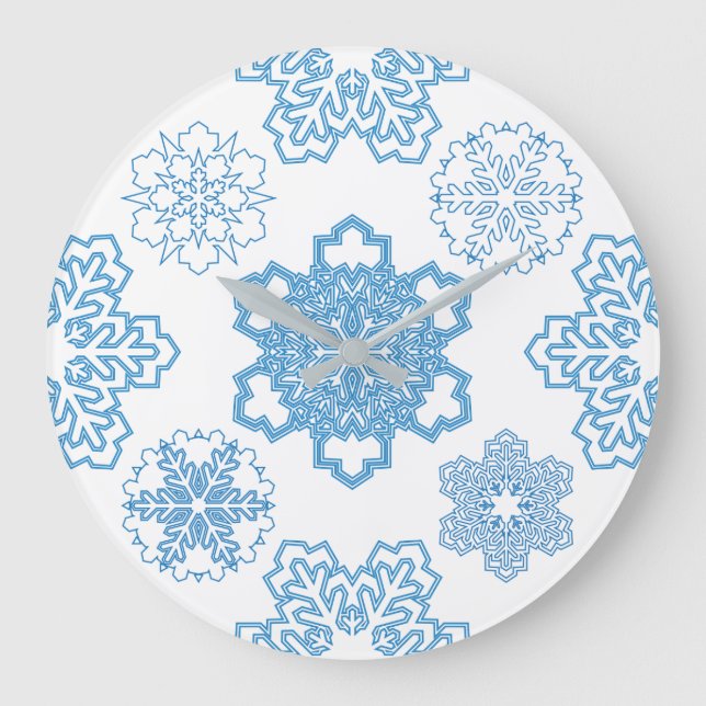 Schneeflocke Große Wanduhr (Vorderseite)