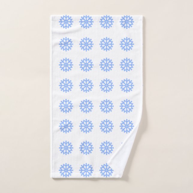 Schneeflocke Hellblau Winter Muster Handtuch (Handtuch)