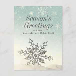 Schneeflocke im Schnee Postkarte