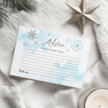 Schneeflocke ist auf dem Weg Baby Shower Advice Ca