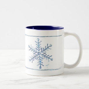 Schneeflocke-Kaffee-Tasse Zweifarbige Tasse