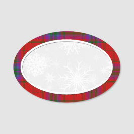 Schneeflocke Kariert Namensschild