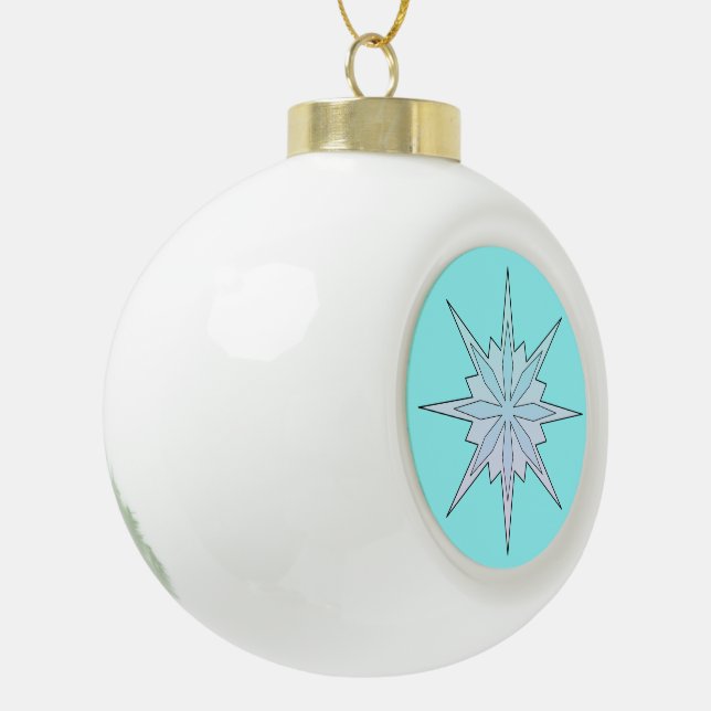 Schneeflocke Keramik Kugel-Ornament (Links)