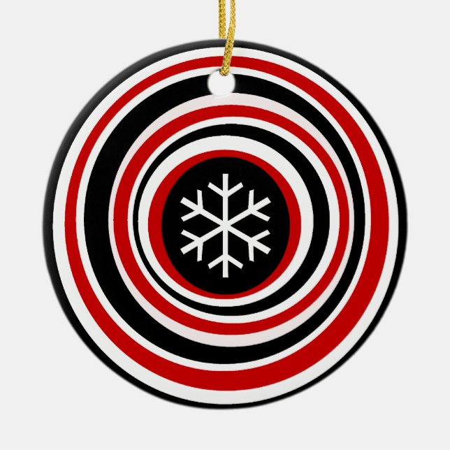 Schneeflocke Keramikornament (Vorne)