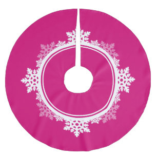 Schneeflocke-Kranz in pinkfarbenem rosa u. im Weiß Polyester Weihnachtsbaumdecke