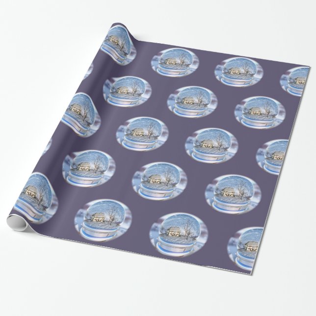 Schneeflocke-Kugel-WeihnachtsPackpapier Geschenkpapier (Ungerollt)