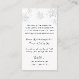 Schneeflocke Langstrecken-Babydusche Begleitkarte