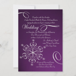 Schneeflocke Lila Winterhochzeit Einladung