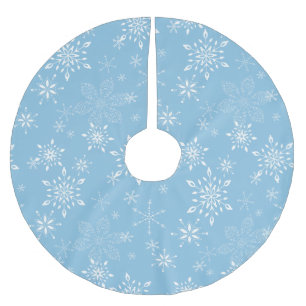 Schneeflocke-lt Blue Polyester Weihnachtsbaumdecke