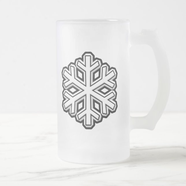 Schneeflocke Mattglas Bierglas (Rechts)