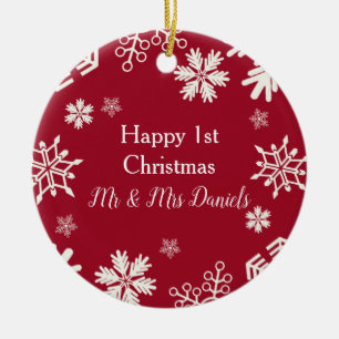Schneeflocke Neuvermählte Weihnachtsschmuck