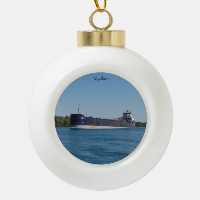 Schneeflocke oder Schneeflocke Keramik Kugel-Ornament (Vorderseite)
