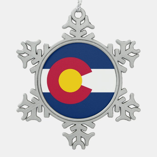 Schneeflocke Ornament mit Colorado Flag (Vorderseite)