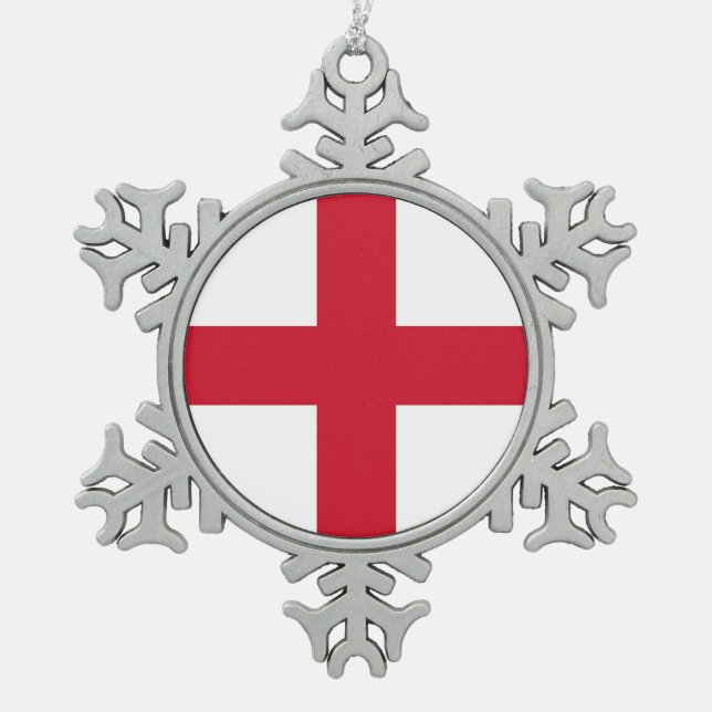 Schneeflocke Ornament mit englischer Flagge (Vorderseite)