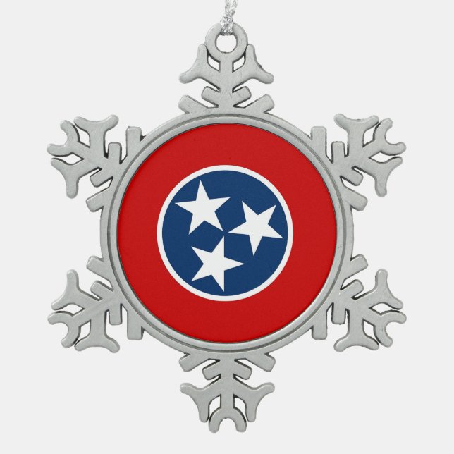 Schneeflocke Ornament mit Tennessee Flag (Vorderseite)