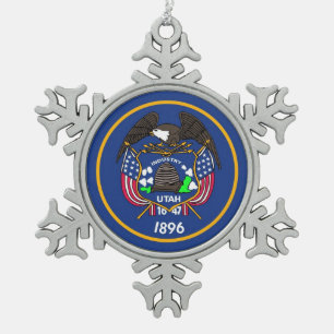 Schneeflocke Ornament mit Utah Flag