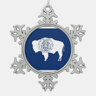 Schneeflocke Ornament mit Wyoming Flag