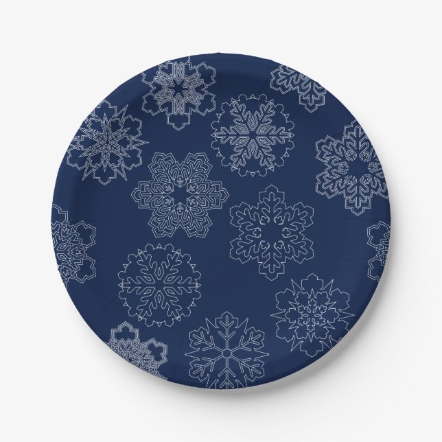 Schneeflocke Pappteller (Vorderseite)