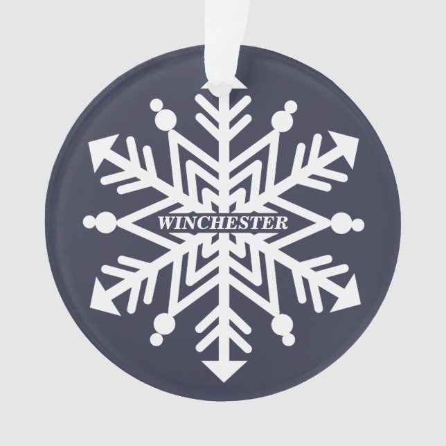 Schneeflocke personalisiert mit Ihrem Namen Ornament (Vorderseite)