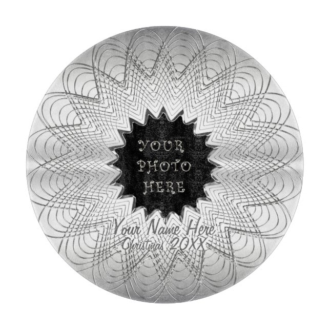 Schneeflocke (Personalisiertes Foto Plate) Schneidebrett (Vorderseite)