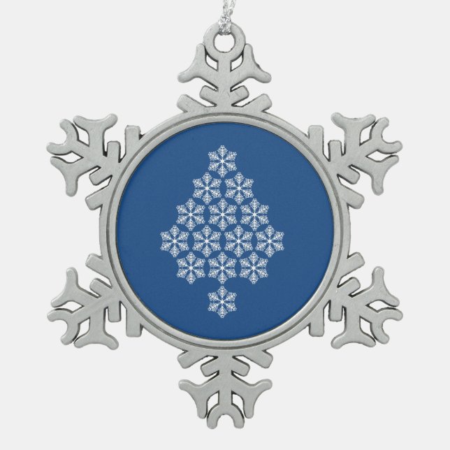 Schneeflocke-Rahmen-kundenspezifische Schneeflocken Zinn-Ornament (Vorderseite)