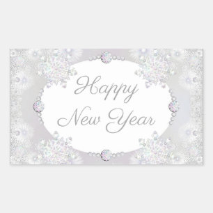 Schneeflocke Rechteckiger Aufkleber