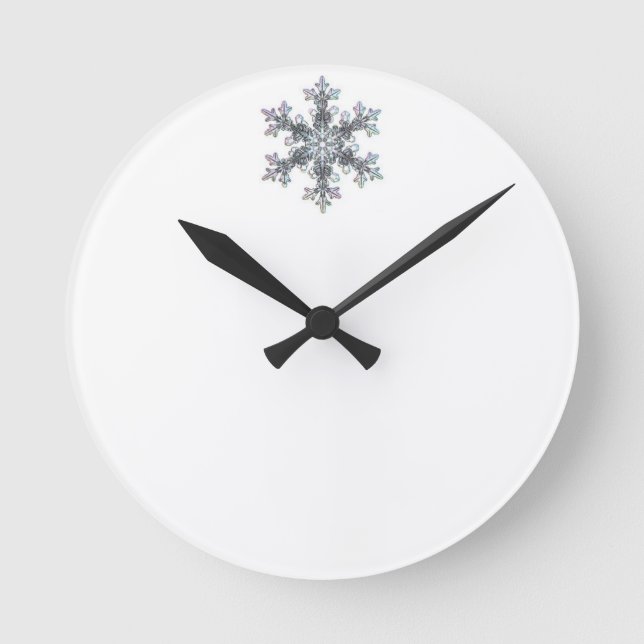 Schneeflocke Runde Wanduhr (Vorderseite)