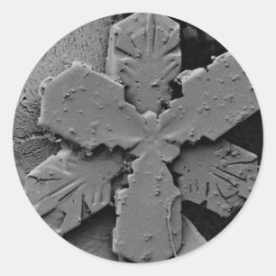 Schneeflocke Runder Aufkleber
