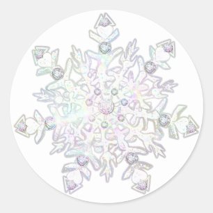 Schneeflocke Runder Aufkleber
