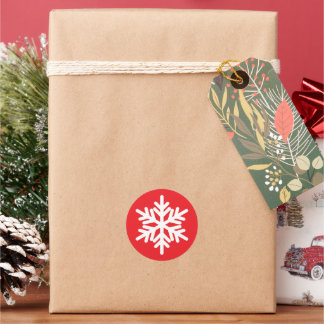 Schneeflocke Runder Aufkleber