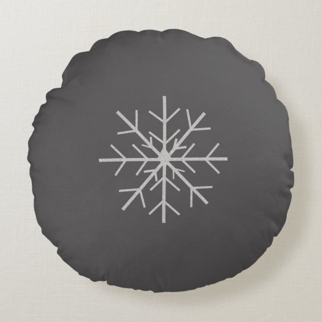 Schneeflocke Rundes Kissen (Vorderseite)