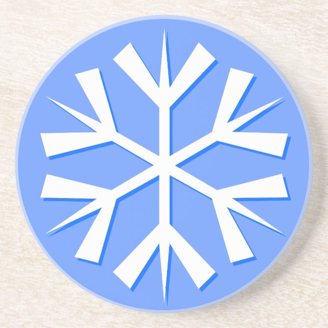 Schneeflocke Sandstein Untersetzer (Vorne)