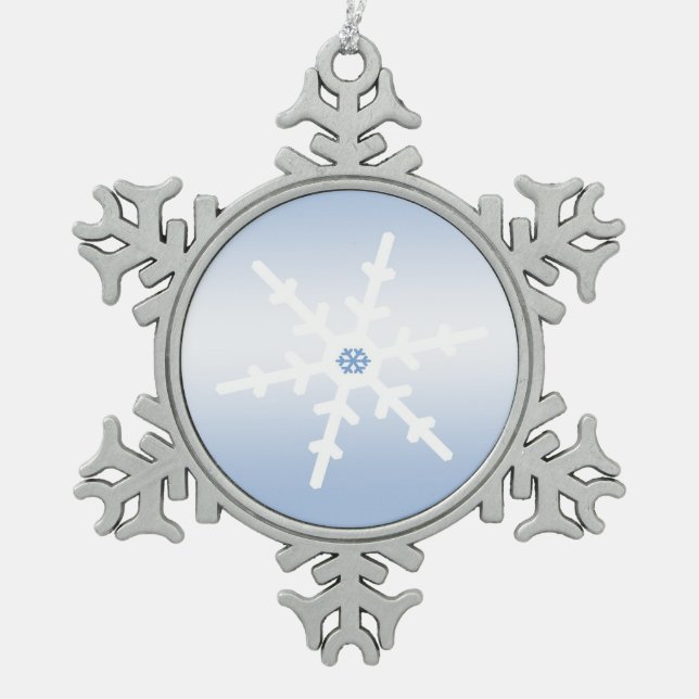 Schneeflocke Schneeflocken Zinn-Ornament (Vorderseite)