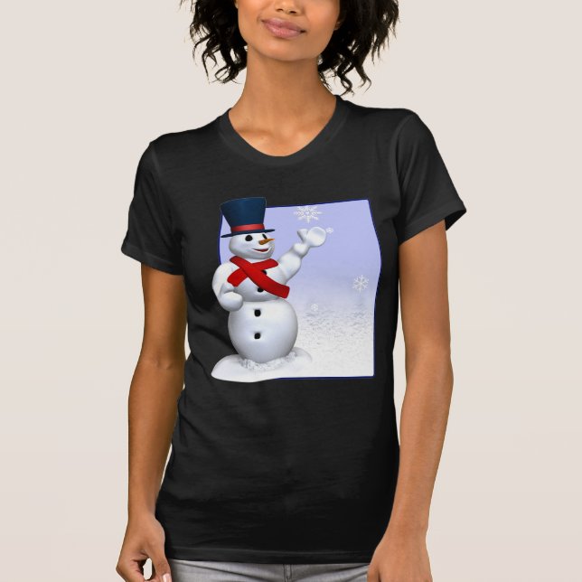 Schneeflocke-Schneemann T-Shirt (Vorderseite)