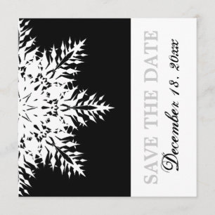 Schneeflocke schwarz weiß Winterhochzeit Save the  Einladung