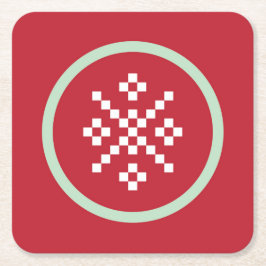 Schneeflocke-Strickjacke-Wetter-Untersetzer Rechteckiger Pappuntersetzer