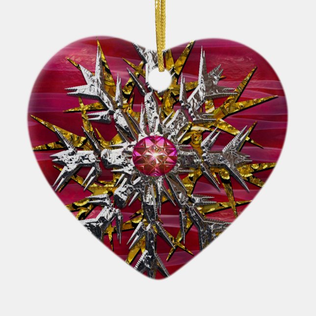 Schneeflocke über Paris Keramik Ornament (Vorne)