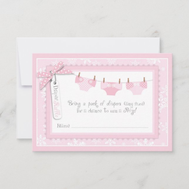 Schneeflocke und Babytragetasche Einladung (Vorderseite)