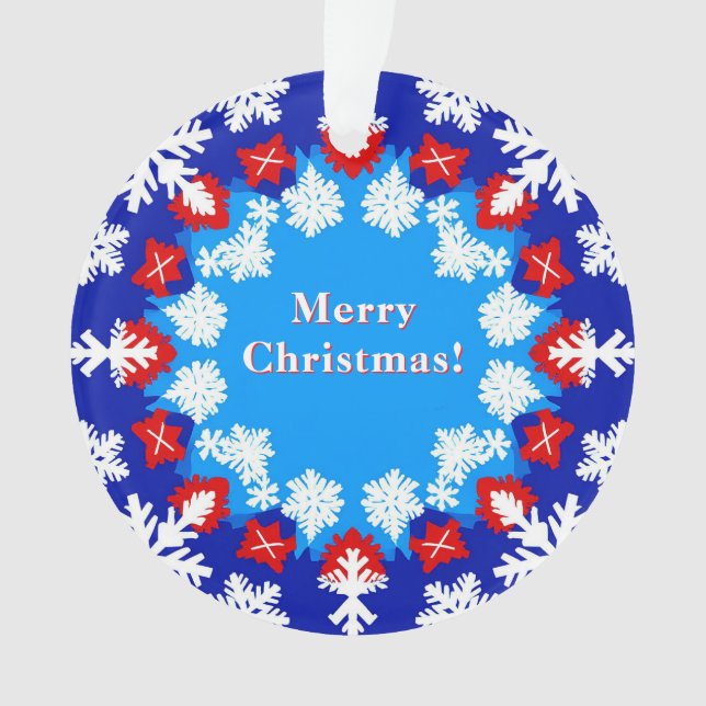 Schneeflocke und Geschenkmuster Ornament (Vorderseite)