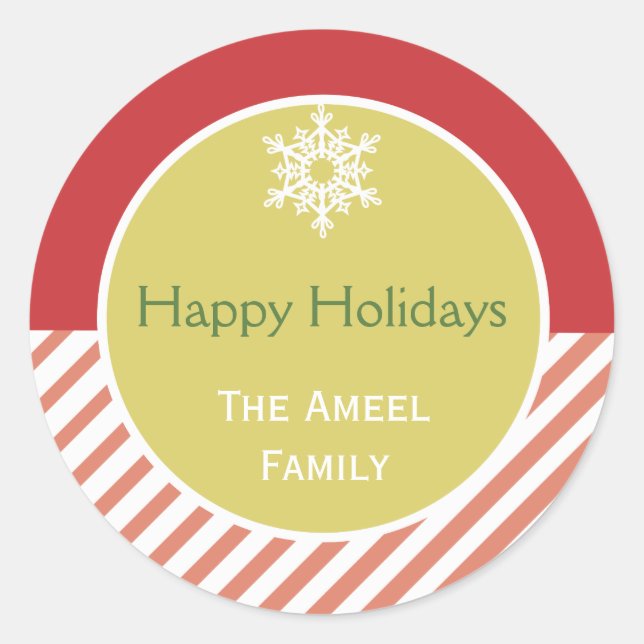 Schneeflocke und Streifen | Aufkleber für rote Fei (Vorderseite)